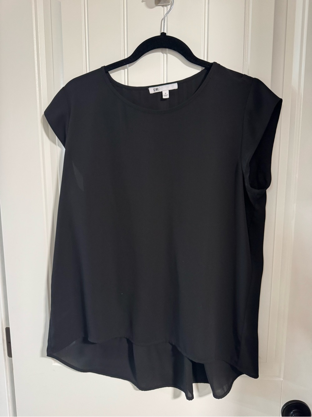 DR2 Black Sleeveless Layered Chiffon Blouse